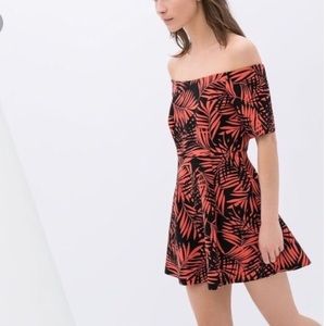Palm tree Of the shoulder Dress
